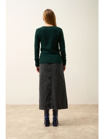 Just Cashmere Kaszmirowy sweter "Joyce" w kolorze ciemnozielonym