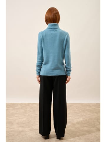 Just Cashmere Kaszmirowy sweter "June" w kolorze błękitnym