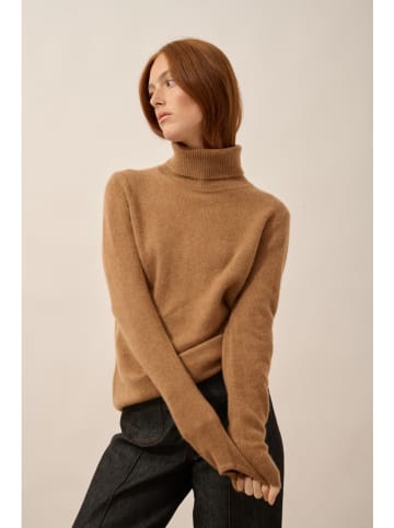 Just Cashmere Kaszmirowy sweter "June" w kolorze jasnobrązowym