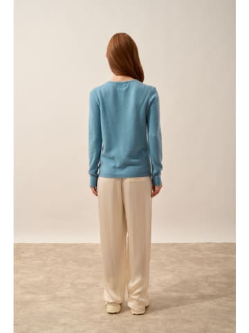 Just Cashmere Kasjmieren vest "Katharine" lichtblauw