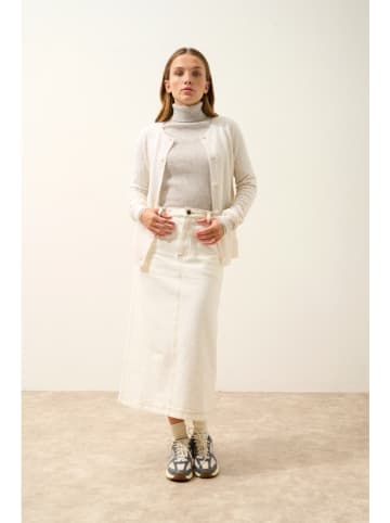 Just Cashmere Kaszmirowy kardigan "Laura" w kolorze białym