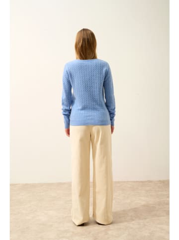 Just Cashmere Kasjmieren vest "Laura" lichtblauw