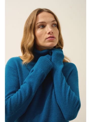 Just Cashmere Kaszmirowy golf "Lexie" w kolorze niebieskim