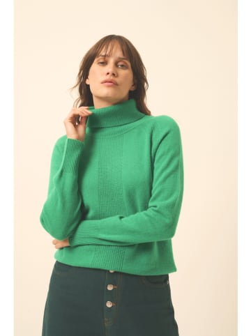 Just Cashmere Kaszmirowy golf w kolorze zielonym