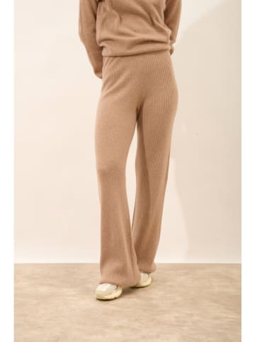 Just Cashmere Kasjmieren broek "Margret" lichtbruin