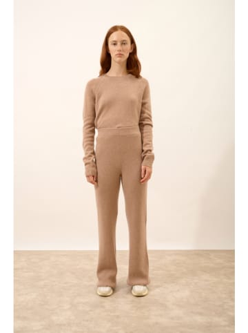 Just Cashmere Kaschmir-Hose "Margret" in Hellbraun