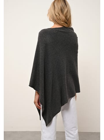 Just Cashmere Kasjmieren poncho "Meredith" antraciet
