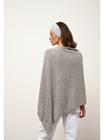 Just Cashmere Kasjmieren poncho "Meredith" grijs