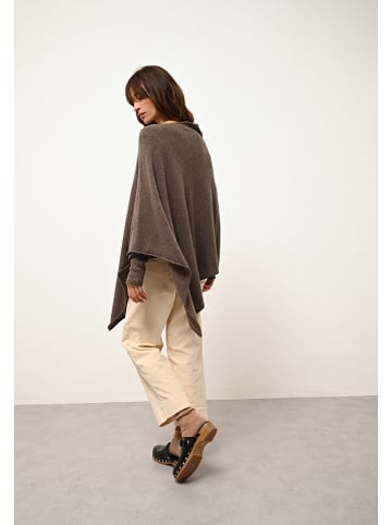 Just Cashmere Kasjmieren poncho "Meredith" bruin