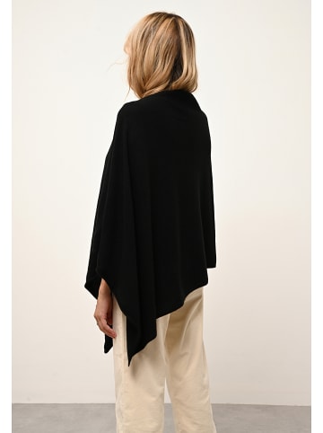 Just Cashmere Kaszmirowe ponczo "Meredith" w kolorze czarnym