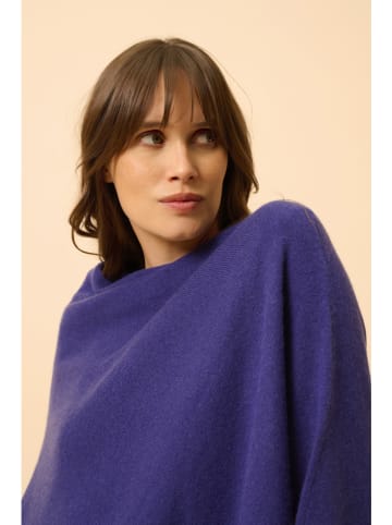 Just Cashmere Kaszmirowe ponczo "Miamar" w kolorze granatowym