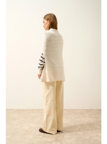 Just Cashmere Kasjmieren poncho "Miamar" wit