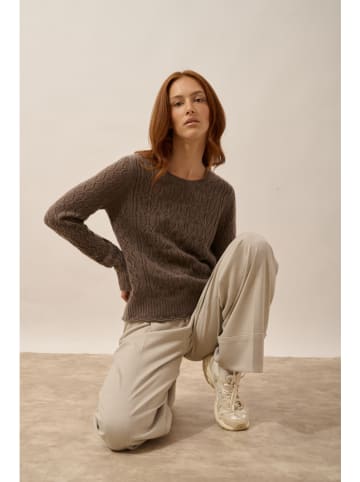 Just Cashmere Kaszmirowy sweter "Nadia" w kolorze brązowym