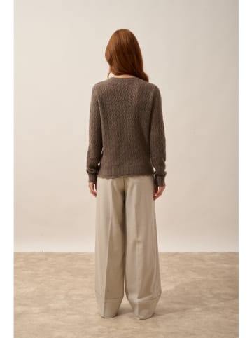 Just Cashmere Kaszmirowy sweter "Nadia" w kolorze brązowym