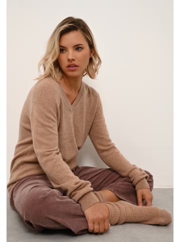 Just Cashmere Kaszmirowy sweter "Nora" w kolorze jasnobrązowym