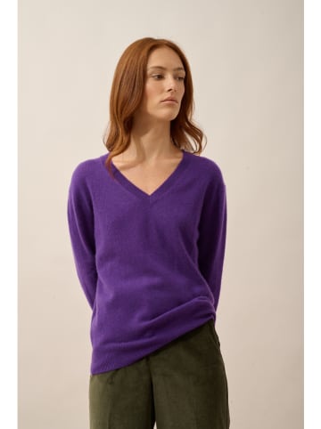 Just Cashmere Kasjmieren trui "Nora" paars