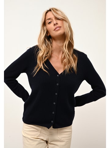 Just Cashmere Kasjmieren vest "Norma" donkerblauw