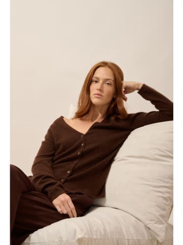 Just Cashmere Kaszmirowy kardigan "Norma" w kolorze brązowym