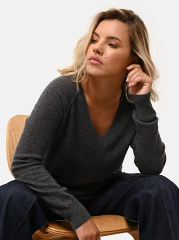 Just Cashmere Kaszmirowy sweter "Phoebe" w kolorze antracytowym