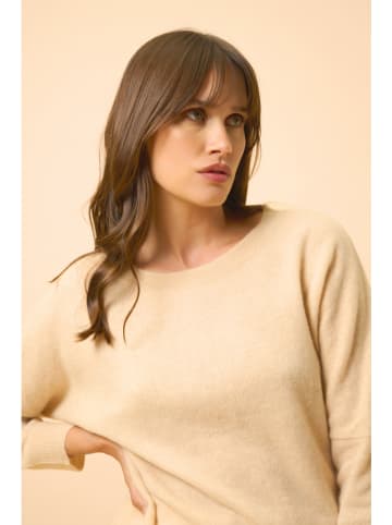 Just Cashmere Kaszmirowy sweter "Rebecca" w kolorze beżowym