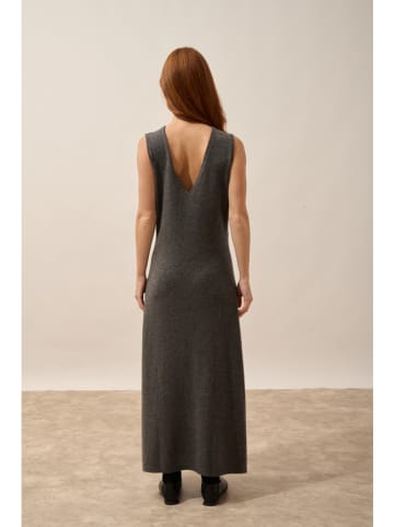 Just Cashmere Kasjmieren jurk "Tessa" antraciet