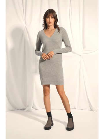 Just Cashmere Kasjmieren jurk "Tracy" lichtgrijs