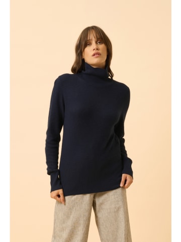 Just Cashmere Kasjmieren coltrui "Udny" donkerblauw