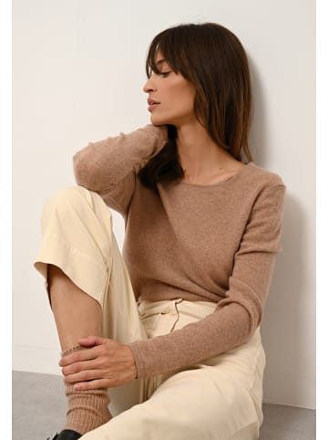 Just Cashmere Kaszmirowy sweter "Vivian" w kolorze karmelowym