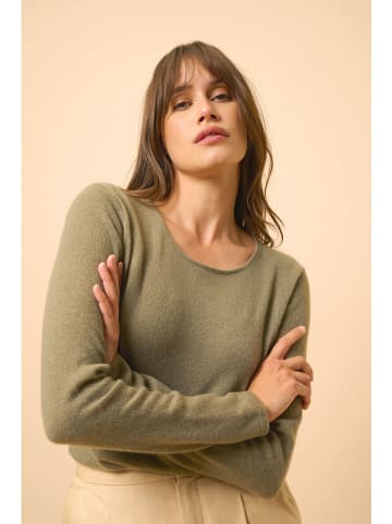 Just Cashmere Kaszmirowy sweter w kolorze khaki