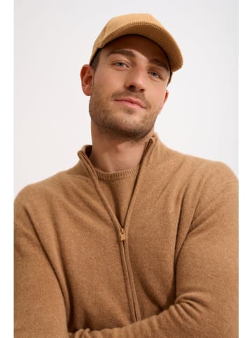 Just Cashmere Kasjmieren vest "Alan" lichtbruin