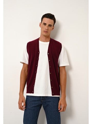 Just Cashmere Kasjmieren gilet "Lana" bordeaux