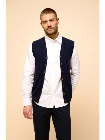 Just Cashmere Kasjmieren gilet "Lana" donkerblauw