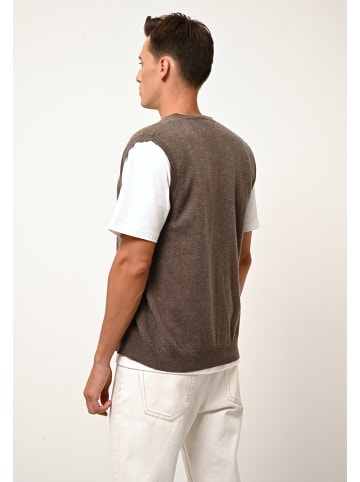 Just Cashmere Kasjmieren gilet "Lana" bruin