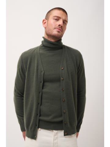 Just Cashmere Kasjmieren vest "Lana" kaki