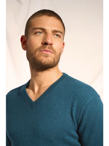 Just Cashmere Kasjmieren trui "Tom" petrol