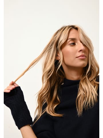 Just Cashmere Kaszmirowe mankiety "Bale" w kolorze granatowym