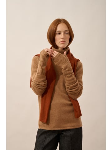 Just Cashmere Kaszmirowe mankiety "Bale" w kolorze jasnobrązowym