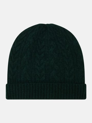Perfect Cashmere Kaszmirowa czapka "Cleo" w kolorze ciemnozielonym