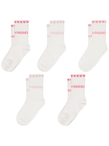 Vingino 5-delige set: sokken wit/roze