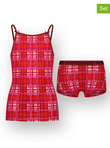 Vingino 2-delige ondergoedset rood/roze