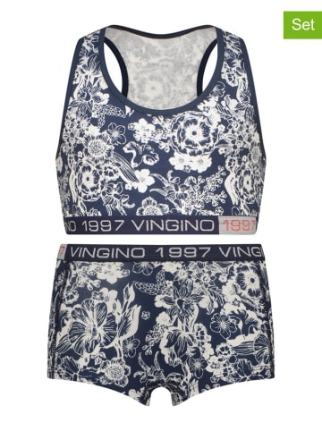 Vingino 2tlg. Wäsche-Set in Blau/ Weiß