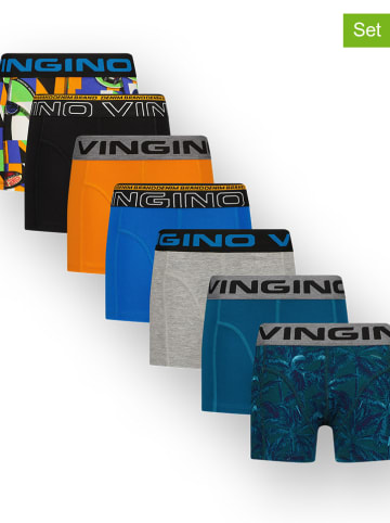 Vingino 7er-Set: Boxershorts in Blau/ Grau/ Schwarz