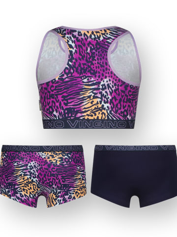 Vingino 3-częściowy zestaw bielizny w kolorze granatowo-fioletowym