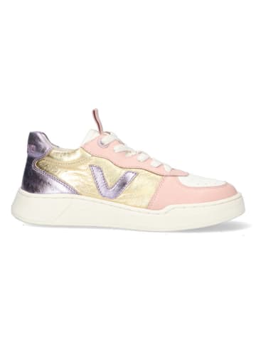 Vingino Leder-Sneakers in Creme/ Rosa