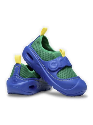 Crocs Slippersy "Swiftwater Splash" w kolorze zielono-niebieskim