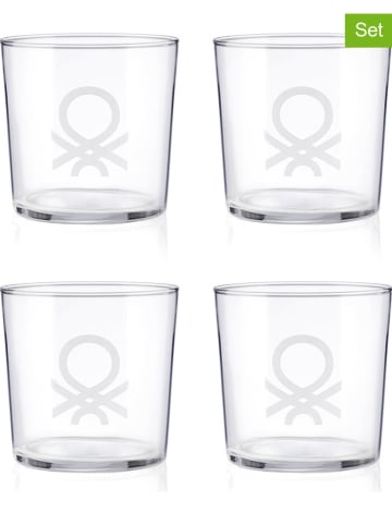 Benetton 4-delige set: glazen transparant - 345 ml