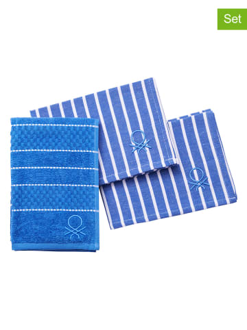 Benetton 3tlg. Servietten-Set in Blau