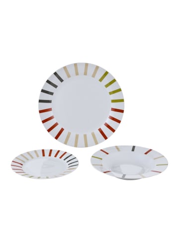 Benetton 12tlg. Tafelservice in Weiß/ Bunt