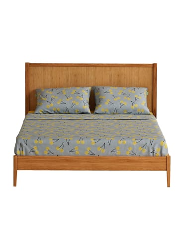 Benetton 4-delige beddengoedset lichtblauw/geel