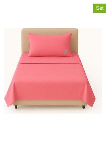 Benetton 4-delige set: bedlaken en kussenslopen roze
